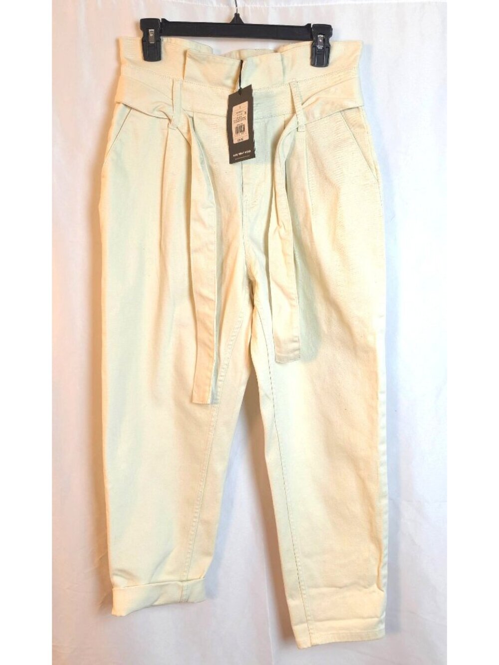 Who What Wear Paperbag Jeans Size 6 Belted Denim High Rise 100% Cotton NWT